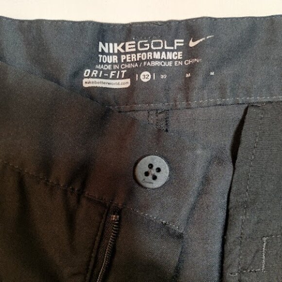 NIKE Golf Tour Performance Dri-Fit Flat Front Black Shorts Mens 32 - Picture 10 of 12